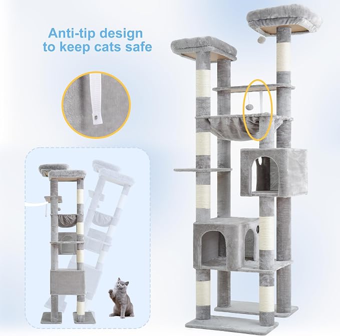 Hey-brother Tall Cat Tree Tower, Heavy Duty Scratching Posts - Image 7