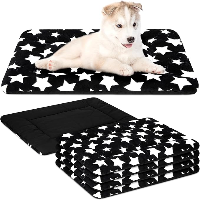 VitalCozy 4 Pcs Dog Crate Pads, Ultra Soft Warm Washable Anti-Slip Kennel Bed by VitalCozy
