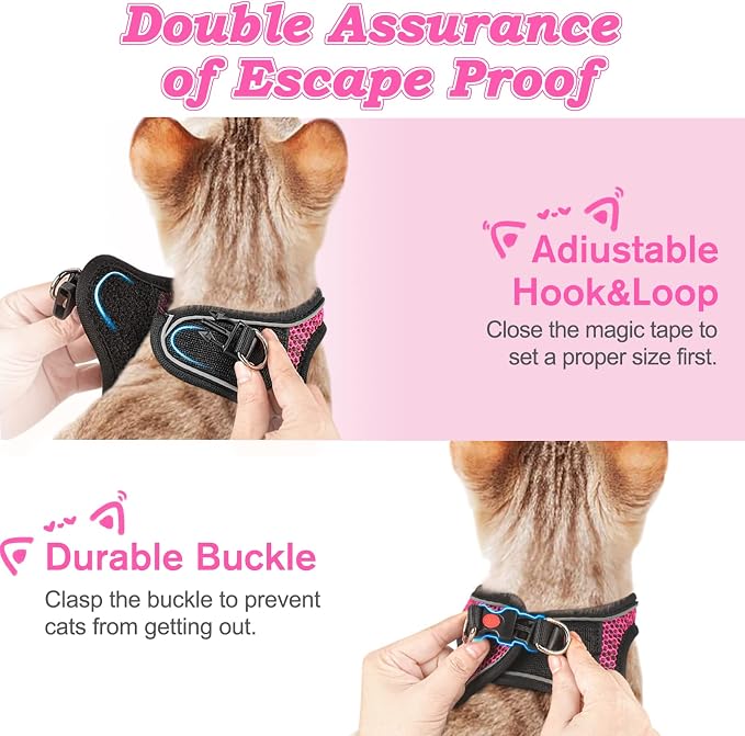 Cat Harness and Leash for Walking Escape Proof, Adjustable Kitten Vest Harness - Image 6