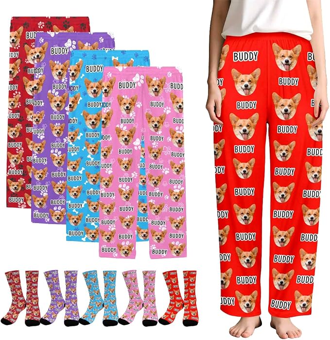 Custom Couple Pajama Pants Sock by FUNAO