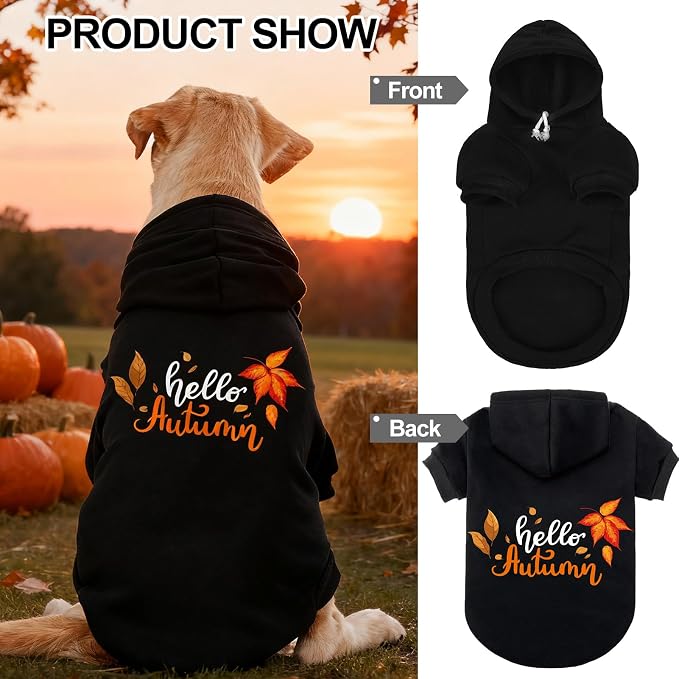 EXPAWLORER Fall Dog Hoodie-Soft and Warm Dog Sweaters, Pet Clothes Autumn - Image 4