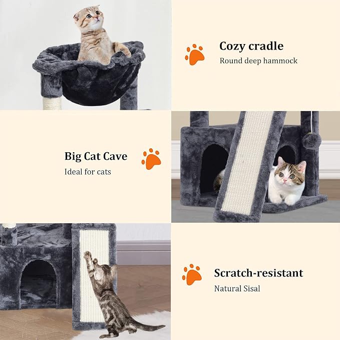 SYANDLVY 23.62" Cat Tree for Indoor Large Cats, Cat Tower - Image 4