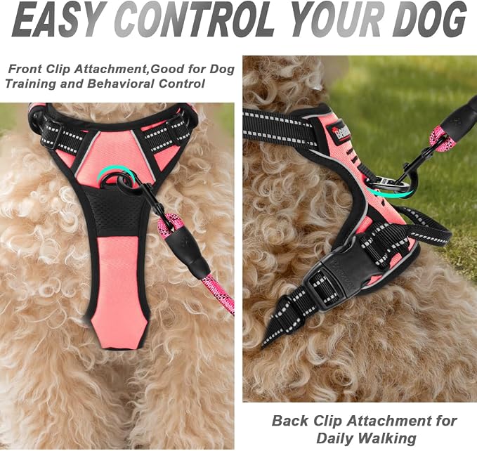 BARKBAY No Pull Dog Harness Front Clip Heavy Duty Reflective Easy Control Handle - Image 2