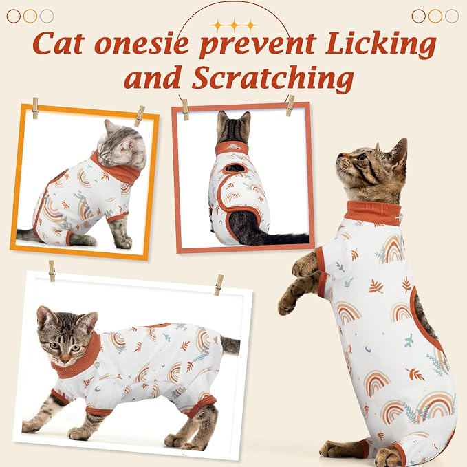 DENTRUN Cat Surgery Recovery Suit Female Male Soft Onesie, Kitten Surgical - Image 3