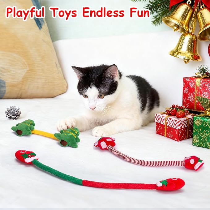 Retro Shaw Catnip Toys, Kitty Xmas Bundle Cat Toys Chew Ropes 3PCS, Catnip - Image 7