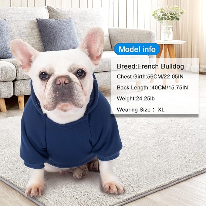 2 Pack Dog Hoodie Warm Hood Dog Sweater Cold Weather Small Dogs Sweatshirt - Image 5