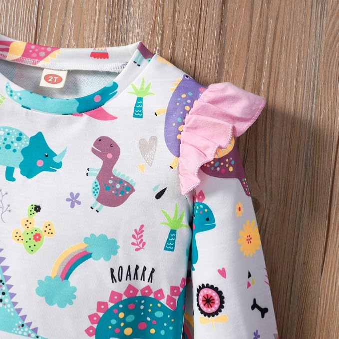 RETSUGO Toddler Baby Girls Sweatshirts Casual Pullover Crewneck Winter Long - Image 5