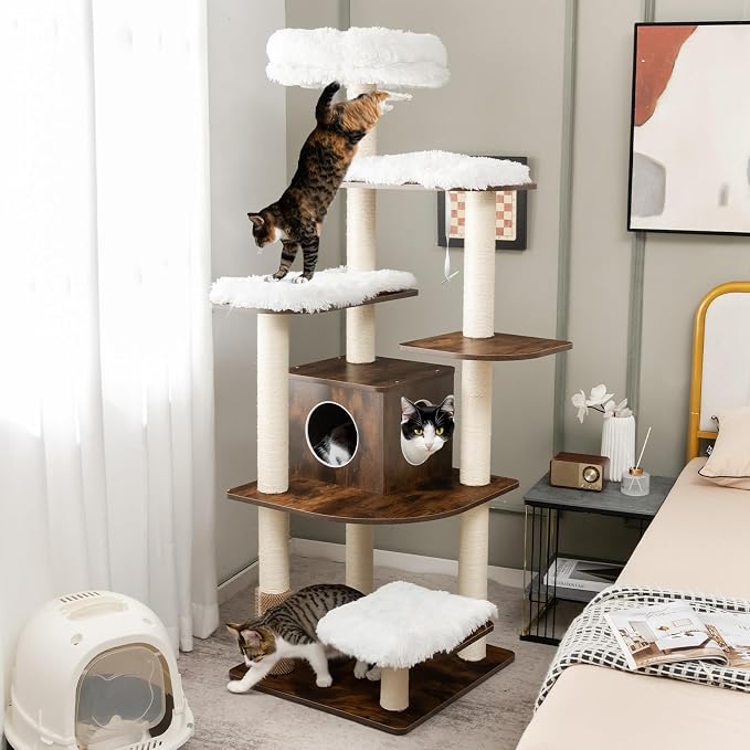 Tangkula Tall Cat Tree, 71-Inch Cat Tower by TANGKULA
