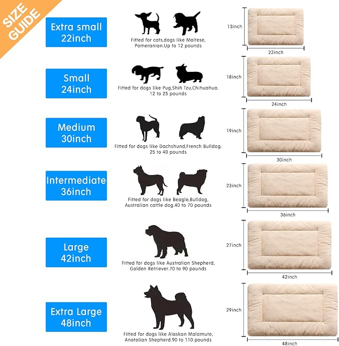 Dog Beds Crate Pad for Large Dogs Ultra Soft Dog Crate Bed Washable & Anti-Slip - Image 2