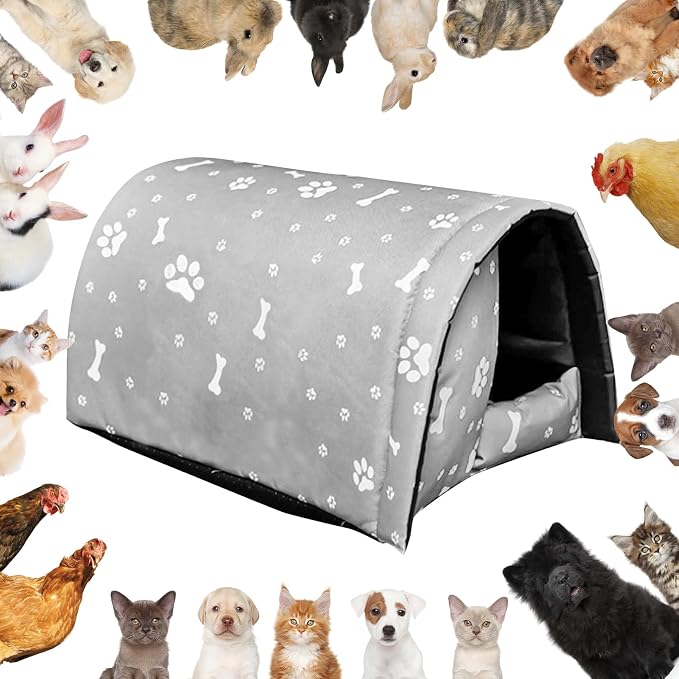 Fhiny Stray Cats Shelter, Waterproof Outdoor Cat House Foldable Warm Pet Cave - Image 7