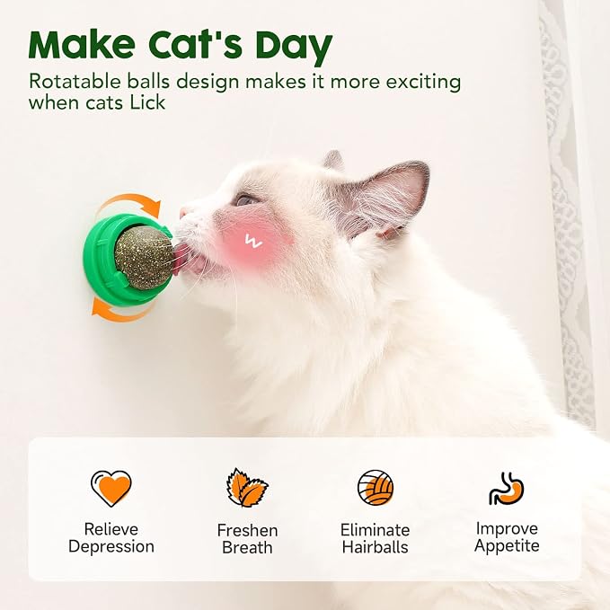 Potaroma Catnip Toys Balls 4 Pcs, Extra Cat Energy Ball, Edible Kitten - Image 3