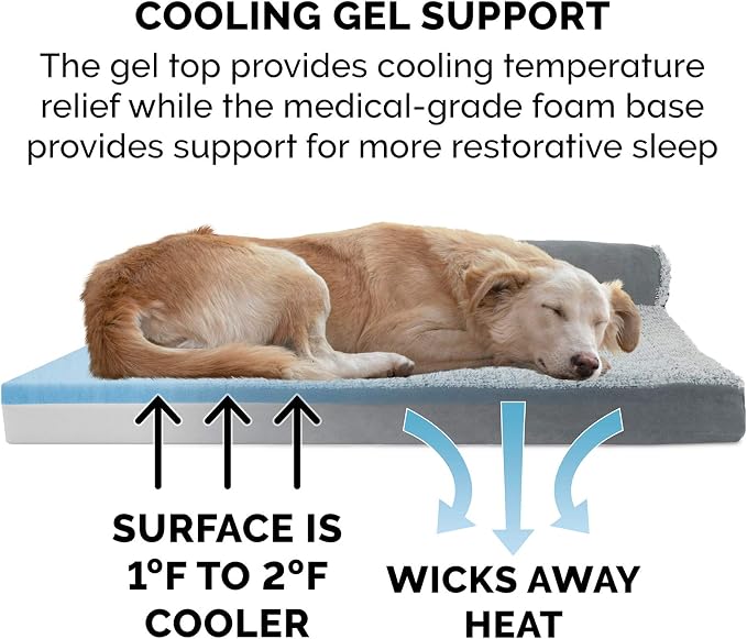 Furhaven Cooling Gel Dog Bed for Medium/Small Dogs w/ Removable Bolsters & - Image 5