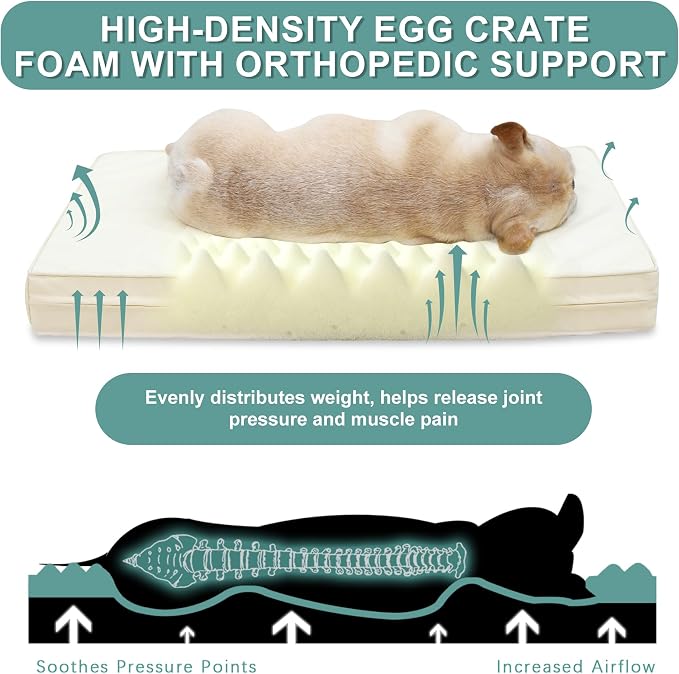 Vonabem Waterproof Small Dog Beds, Washable Crate Pad 24 inch, Orthopedic Foam - Image 5