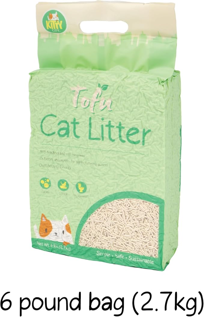 Kitty City Tofu Cat Litter, 100% Natural Plant-Based Formula, Fast Clumping - Image 5