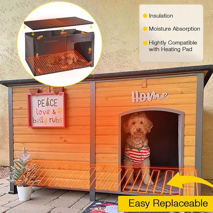 59.1" Extra Large Heated Dog House - Image 5