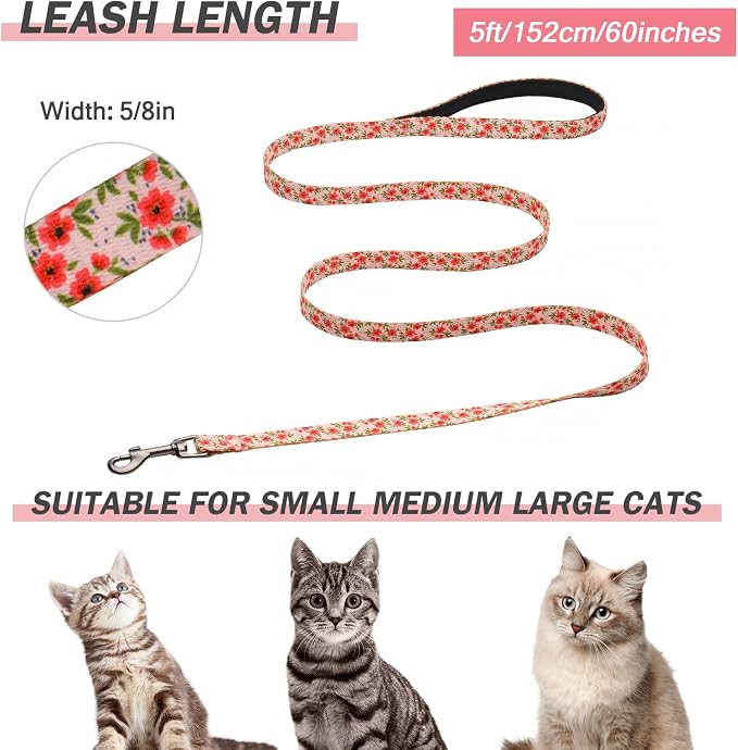 Hikiko Cat Harness and Leash Set Escape Proof Adjustable Walking Travel Cute - Image 5