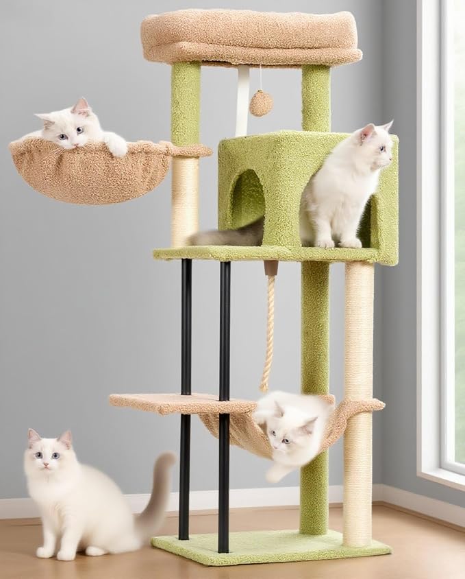 Cat Tree, Cat Tower for Indoor Cats, 43.3 inch Cactus Cat Tree Tower by Gitelnour
