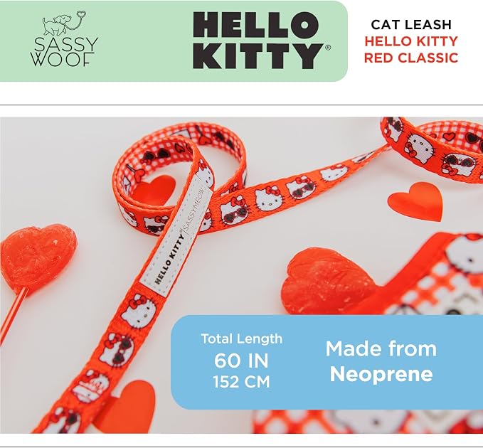Sassy Woof Hello Kitty® Red Classic Cat Leash 60-Inch - Image 5