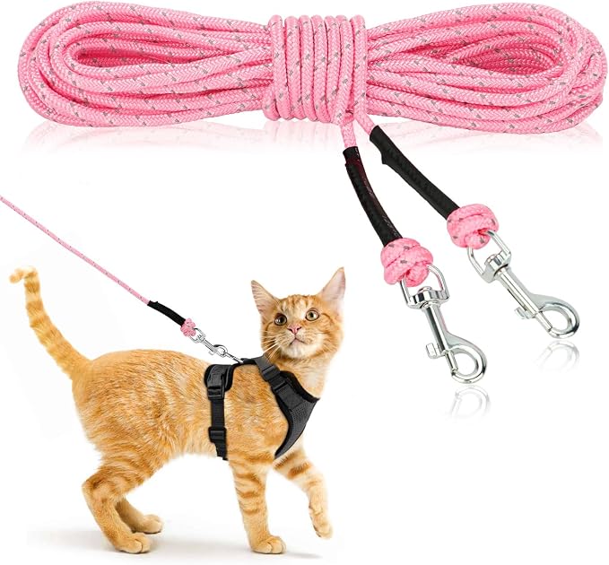 Rypet Reflective Cat Long Leash - 30 FT Escape Proof Walking Leads Yard Long by RYPET