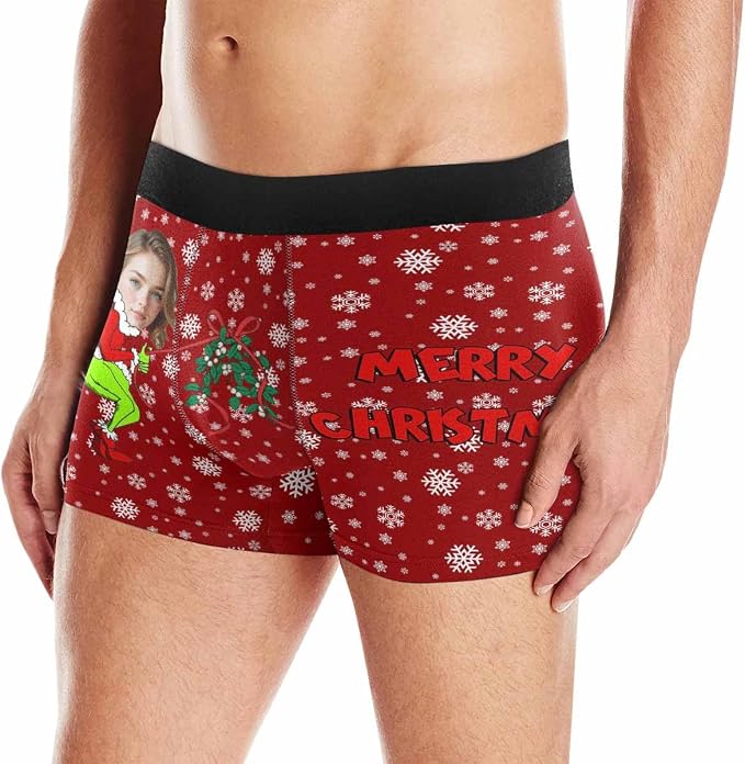 M YESCUSTOM Custom Faces Funny Short Briefs Gift - Image 4