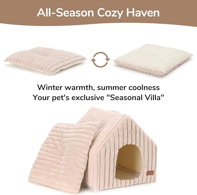 FUKUMARU Cat Houses for Indoor Cats, Washable Cute Cat Bed Cave - Image 3