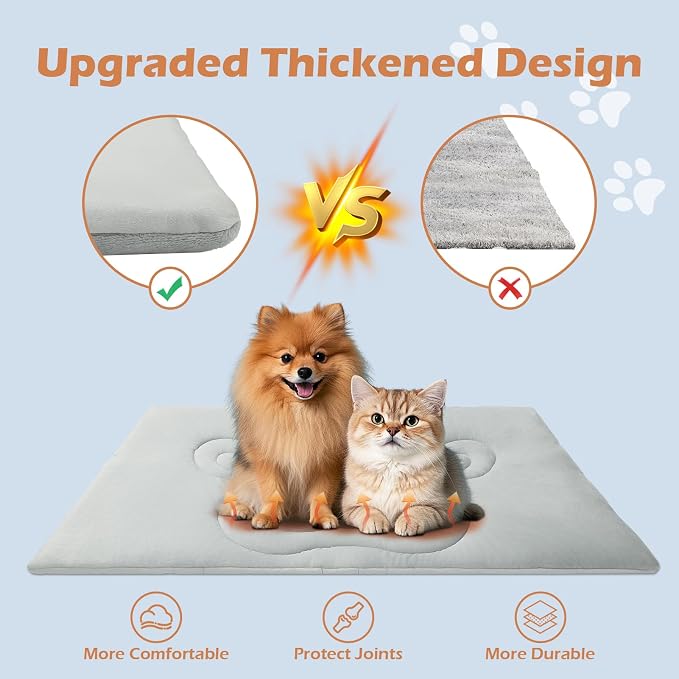 EXPAWLORER Reversible Dog Bed Mat Large 47”x28” Pet Cooling & Plush Fleece Side - Image 8