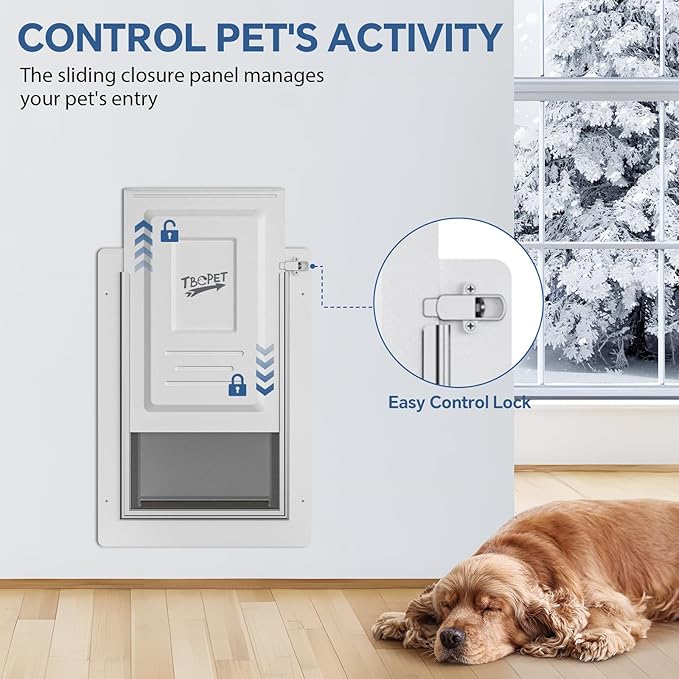 Dog Door for Wall Steel Frame, Telescoping Tunnel & Double Food-Grade Silicone - Image 7