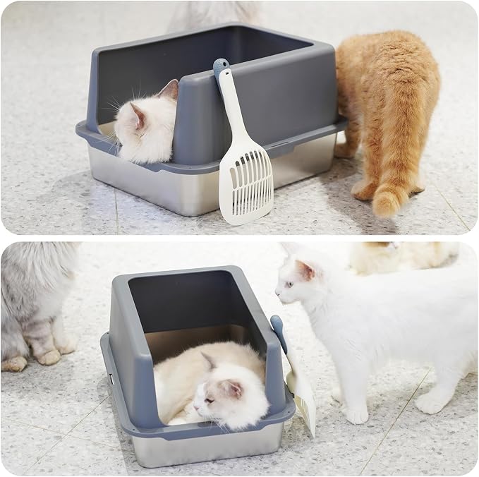 Stainless Steel cat Litter Box, Covered Metal Litter Box, cat Litter Pans - Image 9