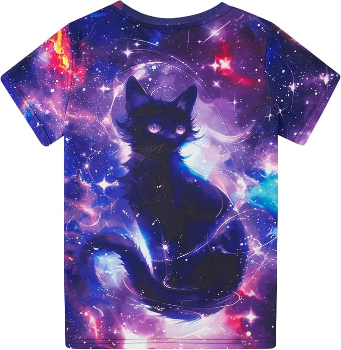 Funnycokid Girls Shirts Cat T Shirt Size 5-12 Clothes - Image 4