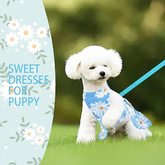 Dog Dress Bowknot Harness Leash Set - Image 2