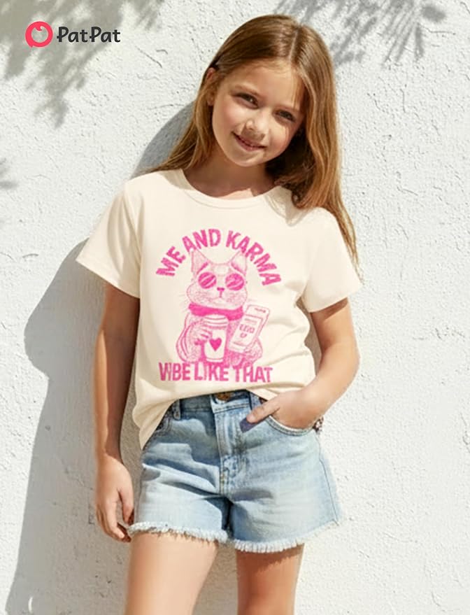 PATPAT Girls Crewneck Short Sleeve Graphic Tees Animal Print Shirts Cute Summer - Image 2