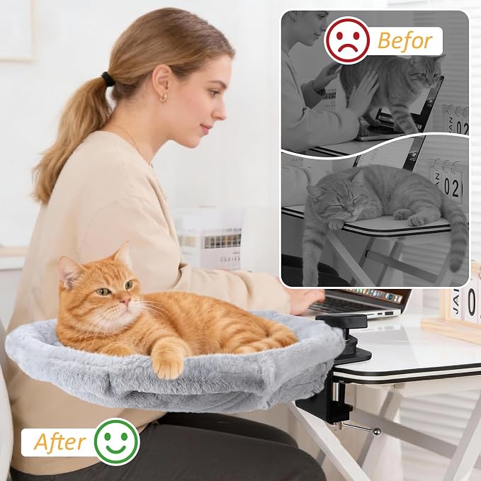 Topmart Cat Desk Bed with 360° Rotating, Cat Hammock - Image 2