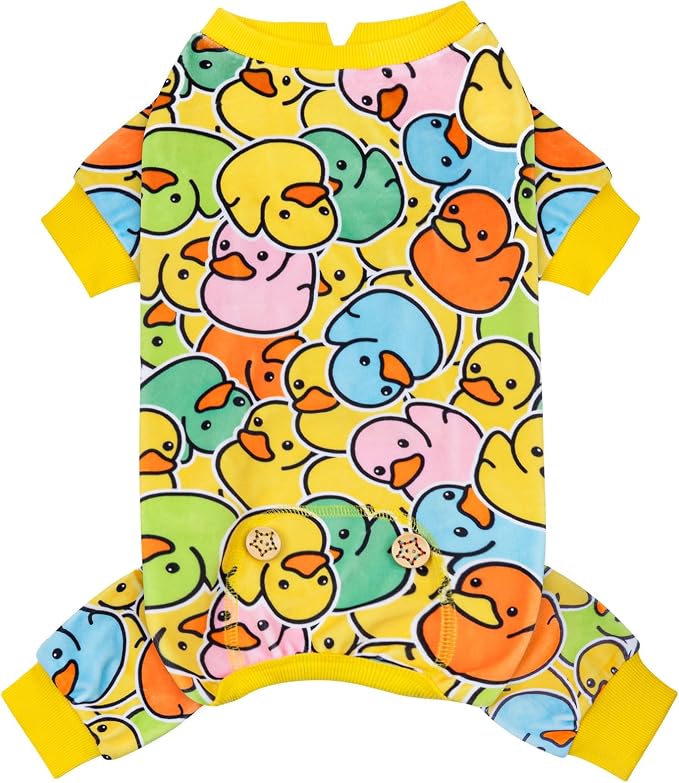 KYEESE Dog Pajamas Comfy Dogs Clothes Stretchable Pet Jammies Colorful Duck by KYEESE