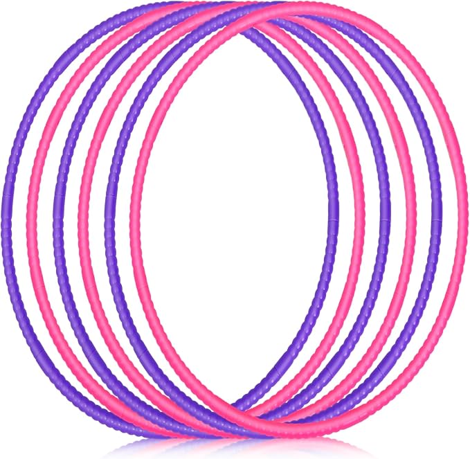 6 Pcs Exercise Hoop Detachable Fitness Rings Adjustable Plastic Toy Fitness by Halloscume