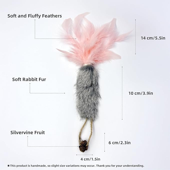 3 Pack Rabbit Fur Catnip Toys - Image 2