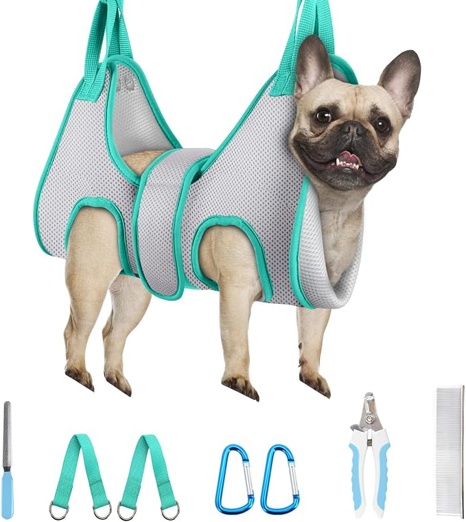 Dog Grooming Hammock, Adjustable Restraint Sling by Marnonsis