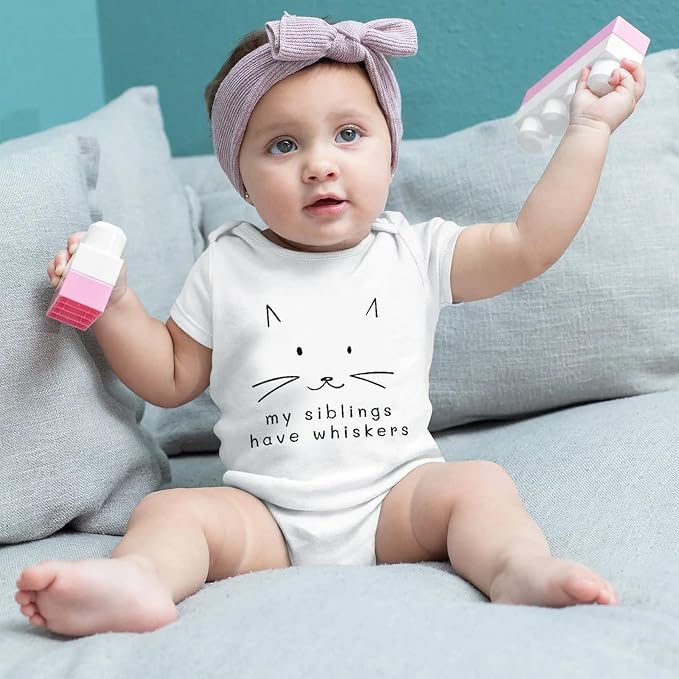 My Siblings Have Paws Bodysuit Baby Paws Romper Cat Whiskers Bodysuit Cute Baby - Image 2