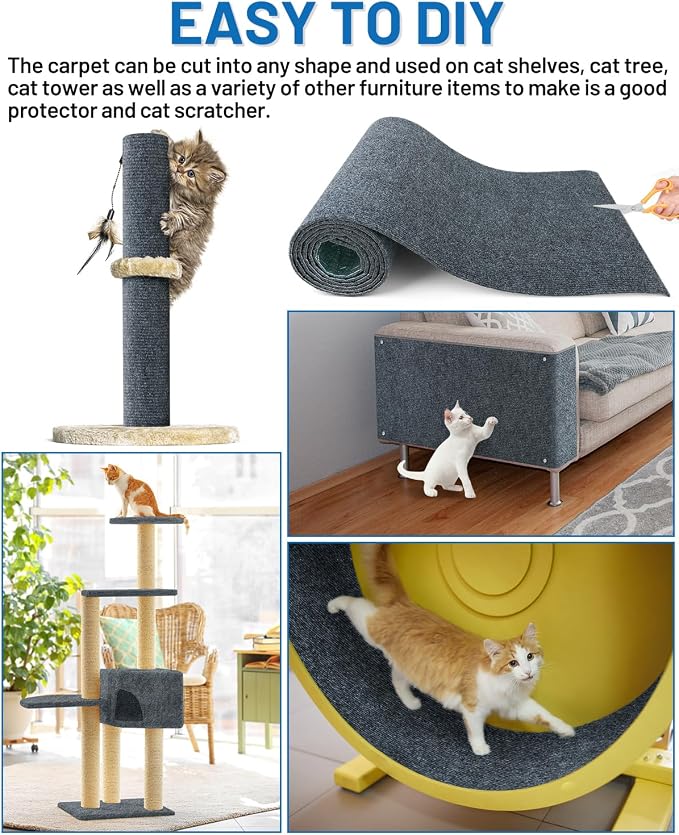 Cat Scratch Couch Furniture Protector, 78.7in x 15.8in Self-Adhesive Cat - Image 4