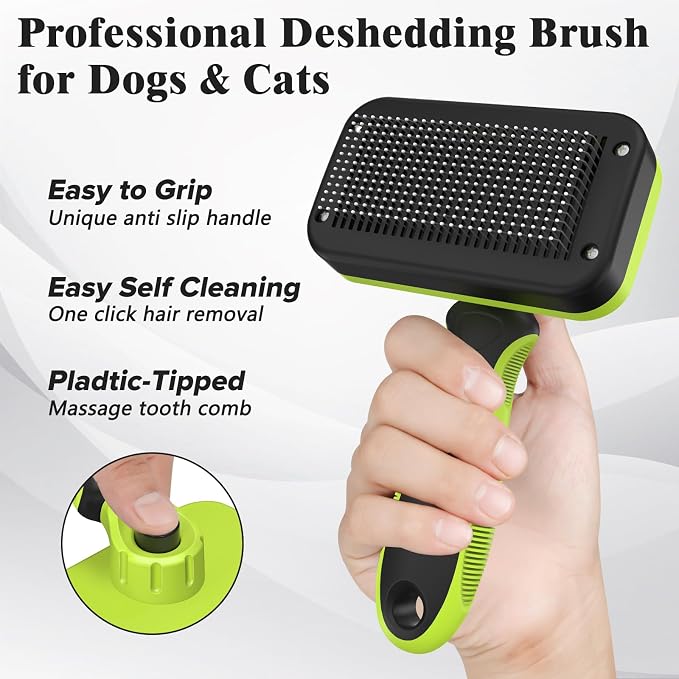 2PCS Self Cleaning Slicker Brush & Dog Comb - Image 3