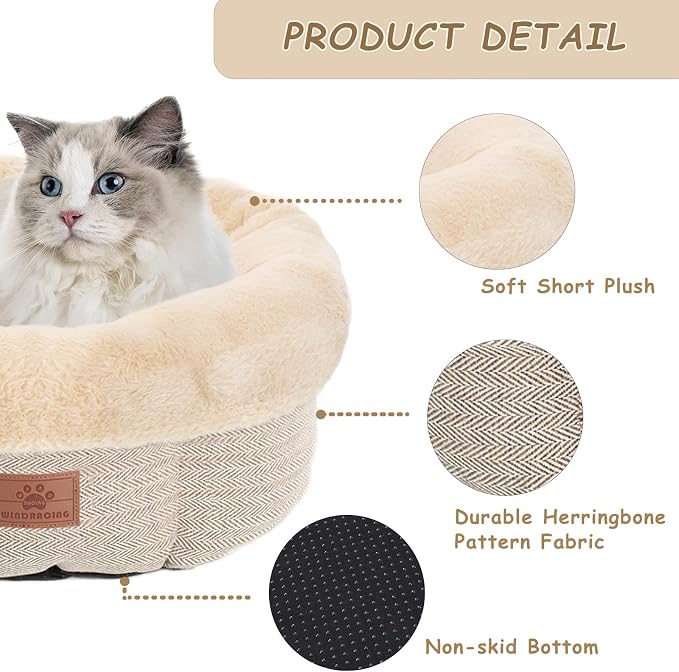 WINDRACING Cat Beds for Indoor Cats, Dog Bed for Small Dogs Breeds, Soft Kennel - Image 2