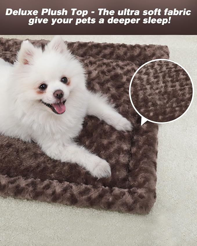 Washable Dog Bed Mat Dog Crate Pad Soft Fluffy Pet Kennel Beds Dog Sleeping - Image 2