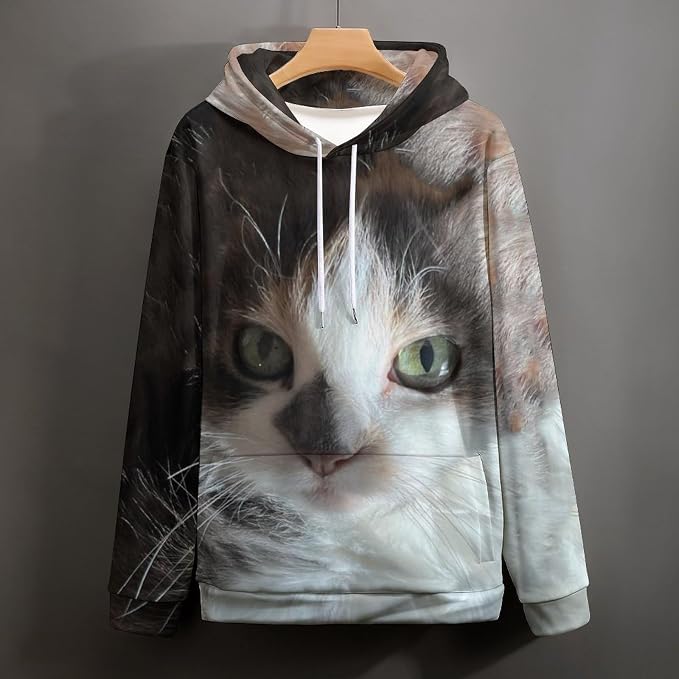 Artsadd Custom Face Unisex athletic Pockets Sweatshirt Loose Hoodie Custom - Image 4