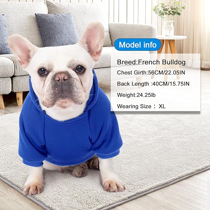 1 Pack Dog Hoodie Warm Hood Dog Sweater Cold Weather Small Dogs Sweatshirt - Image 3