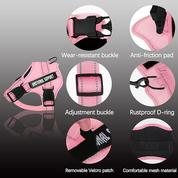 voopet Service Dog Harness, Emotional Support Pet Vest Harness, Reflective - Image 2