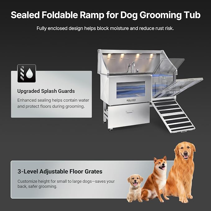 Dog Washing Station with LED Display, 304 Stainless Steel Pet Wash Sink - Image 5