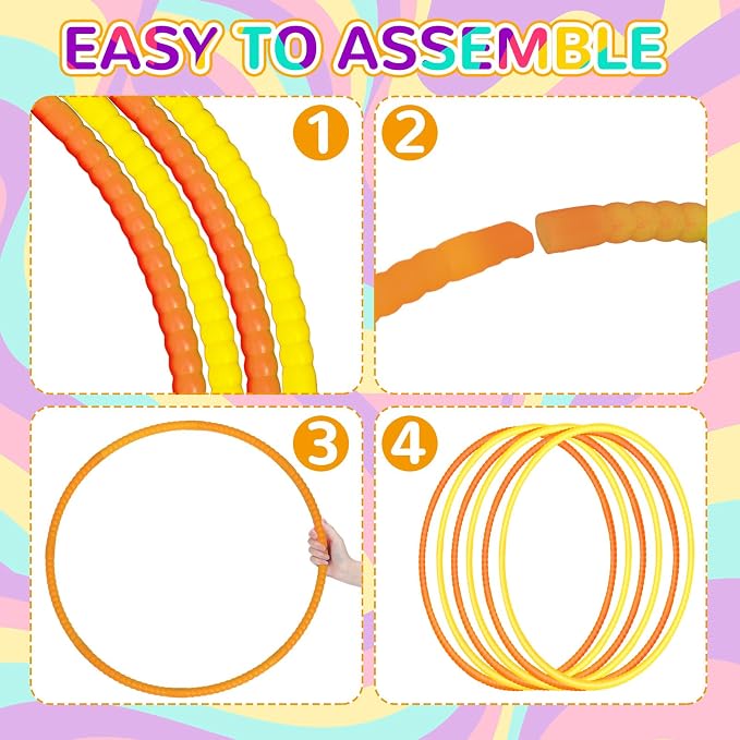 6 Pcs Exercise Hoop Detachable Fitness Rings Adjustable Plastic Toy Fitness - Image 3