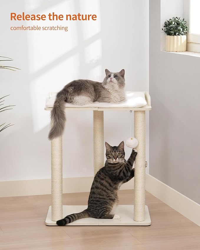 FourFurPets 26.7in Large Cat Tree Tower Condo, Cat Scratch Posts - Image 3