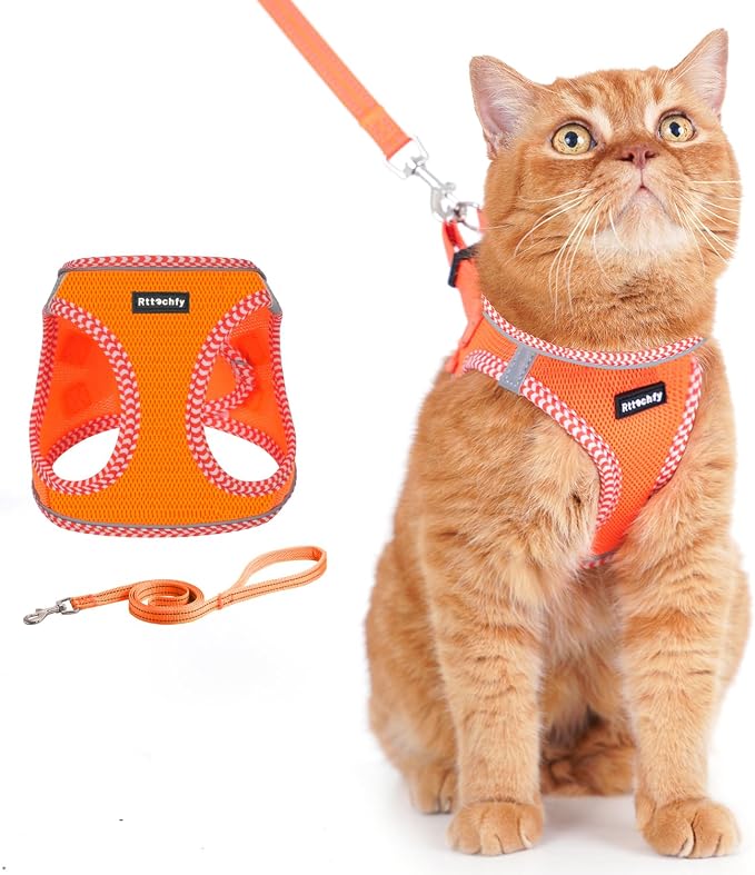 Rttochfy Cat Harness and Leash Set, Escape Proof Kitten Harness, Soft and by Rttochfy