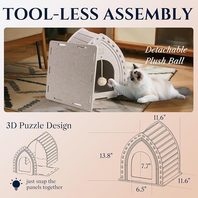 Apasiri Cat Houses for Indoor Cats: Cozy Indoor Pet Shelter - Image 4