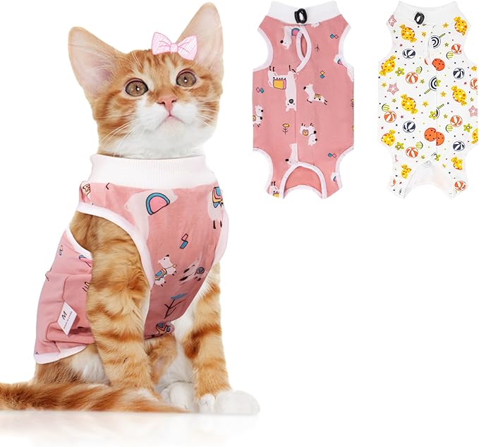 2 PCS Cat Recovery Suit Female Cat Onesie by Coppthinktu